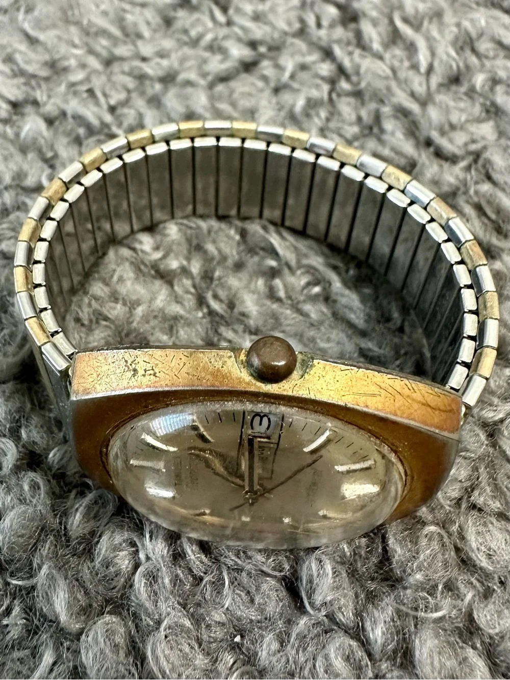 Vintage 1970s Timex Electric Dynabeat Day/Date Watch